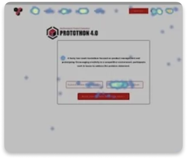 Click heatmap of the Protothon registration screen