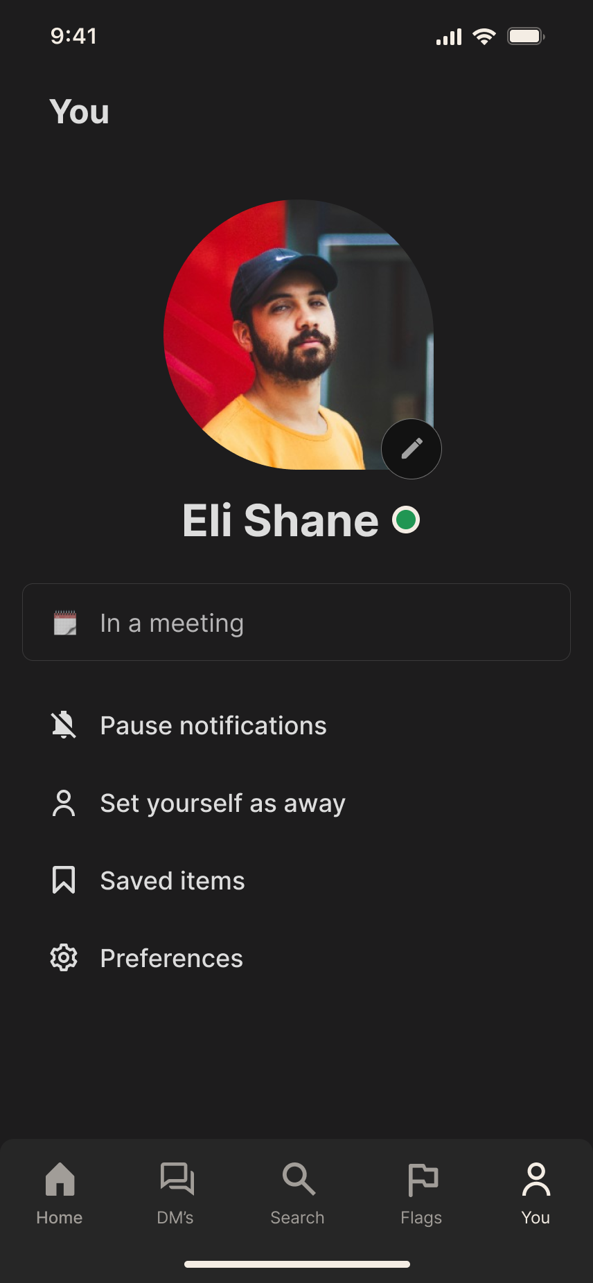 Redesigned profile screen